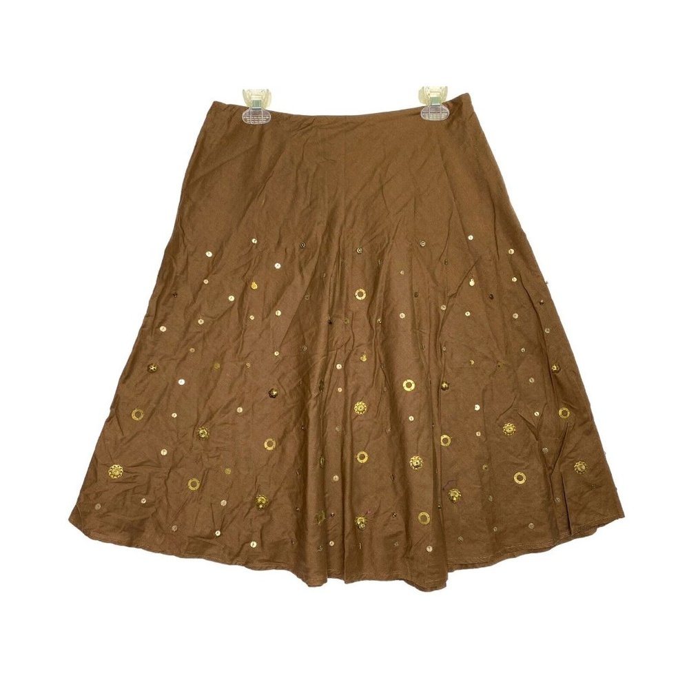Vintage‎ Judith Hart Collection Skirt Womens 10 Brown Short Jeweled Accents